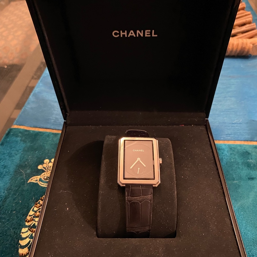 Chanel Boy-Friend black Guilloche Dial watch
